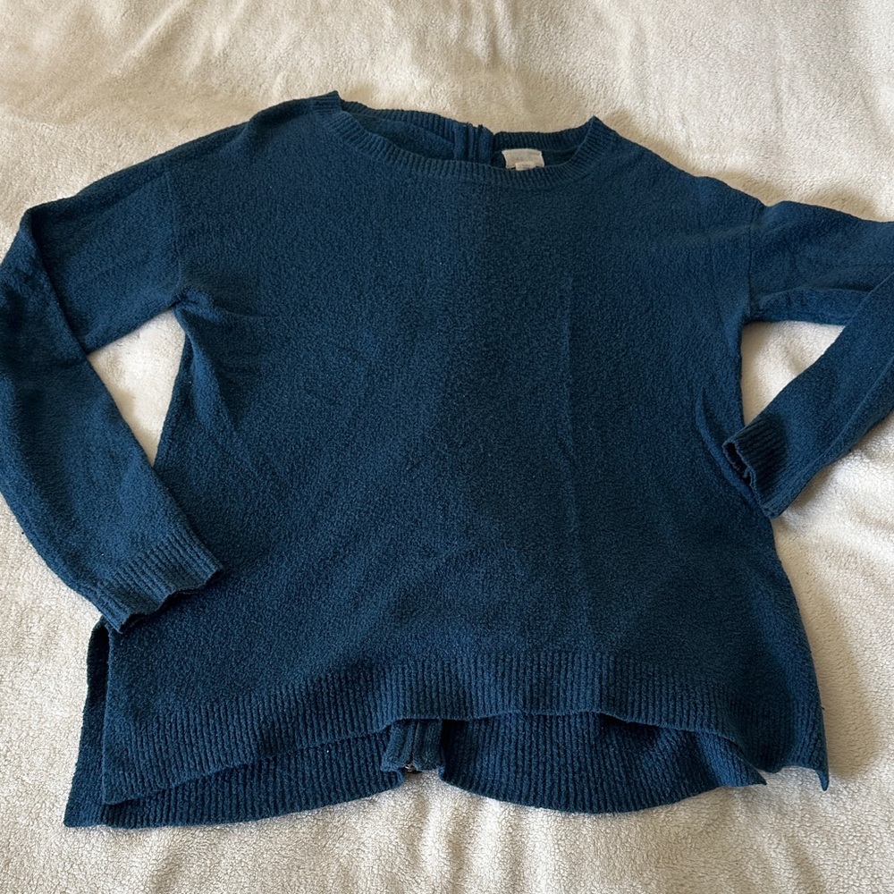 Caslon Deep Blue Crew Neck Sweater, Wool Blend
